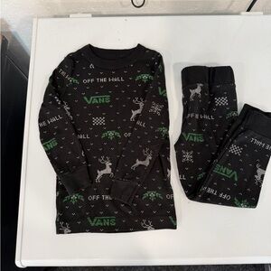 Vans Black and Green Holiday Reindeer Kids Pajama Set